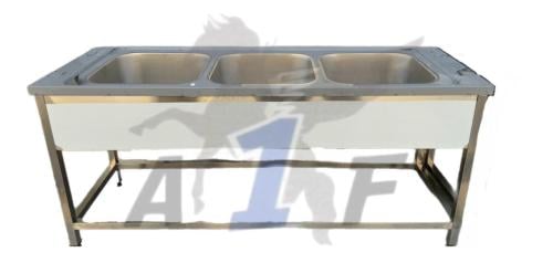 مجلى ستانلس استيل 200*70*90- 3حوض