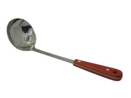 ملعقة طبخ استيل يد خشب