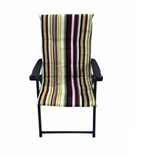 كرسي مخطط فاخر بوليستر قابل للطي