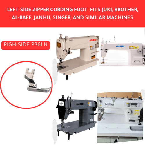 مجموعة دواسة خياطة صناعية بسحاب ضيق مائل لليسار