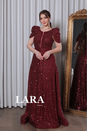 فستان سهرة فخم مزين بالترتر اللامع