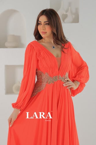 فستان سهرة شيفون اورنج