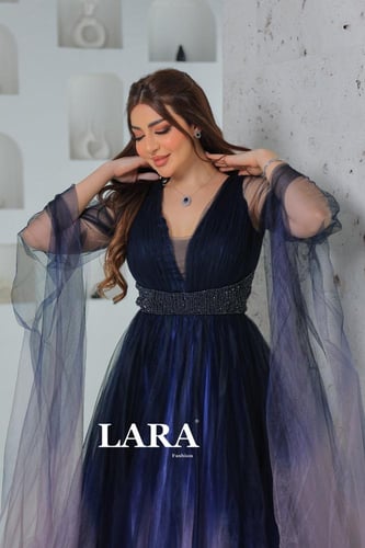 فستان سهرة تل اكمام كيب