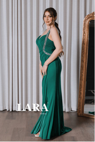 فستان سهرة علاق تل بفتحه جانبية