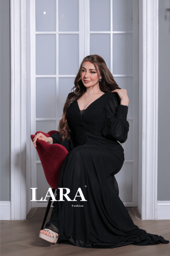 فستان ناعم سهره تل لون اسود