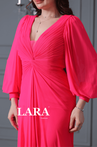 فستان ناعم سهره تل لون فوشي