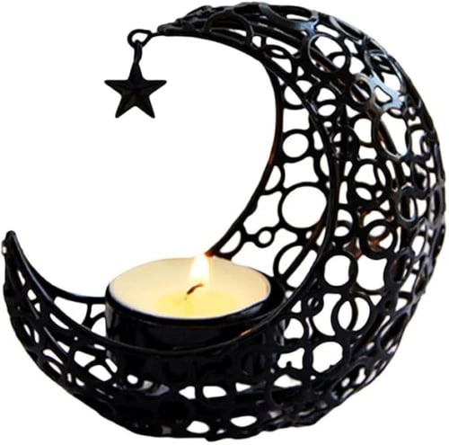 مبخرة على شكل قمر معدني مفرغ أنيق