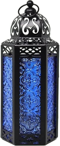 فانوس زجاجي ومعدني فاخر بألوان متعددة حجم كبير