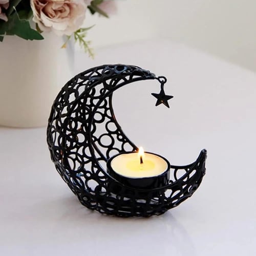 مبخرة على شكل قمر معدني مفرغ أنيق