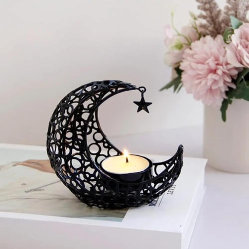 مبخرة على شكل قمر معدني مفرغ أنيق