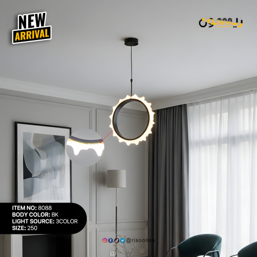 علاقي LED صغيرة ذهبي - ثريا قطر 35 سم لغرفة نوم