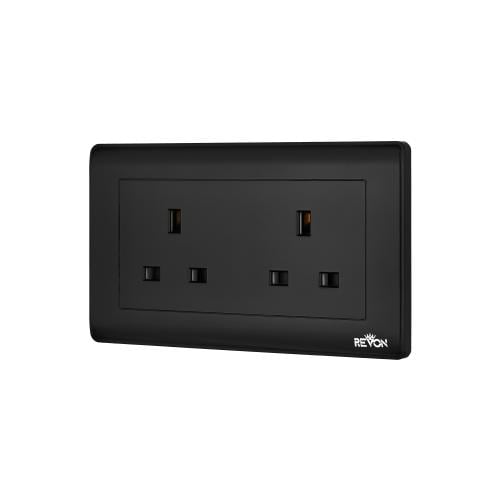 فيش مجوز 13A بدون مفتاح7*14 اسود كلاسيك