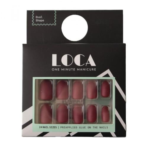 لوكا اظافر صناعية لصق ذاتي لون عنابي مطفي شكل اوفا...