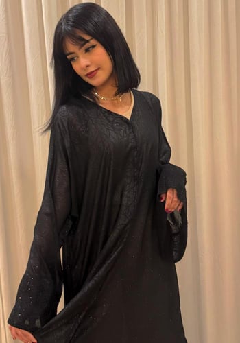 طقم عباية كم عريض