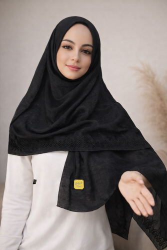 طرحة لينن مطرزة