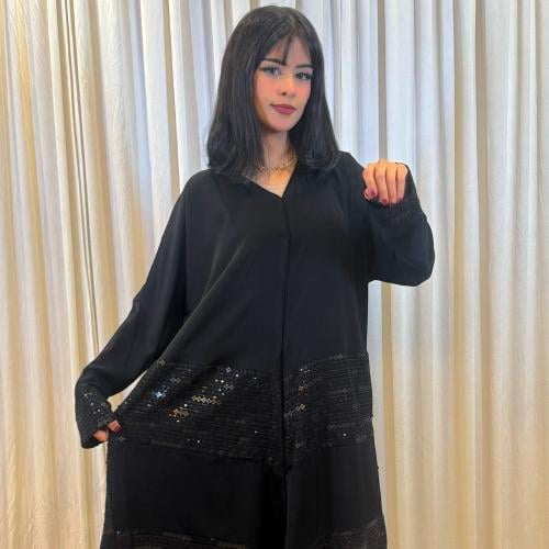 طقم عباية كريب حرير