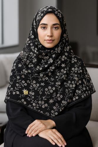 طرحة شيفون تطريز