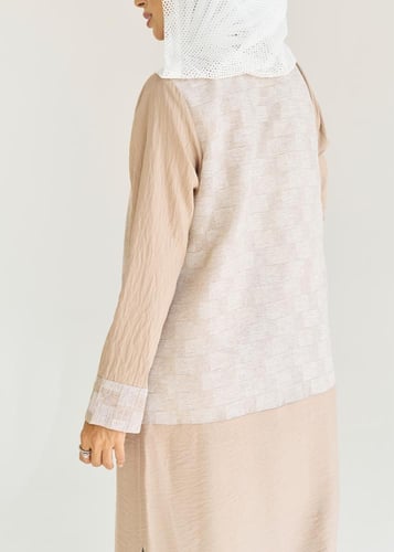 NOOR BEIGE BLUSH CARDIGAN