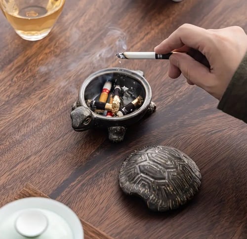طفاية سجائر ديكورية على شكل سلحفاة