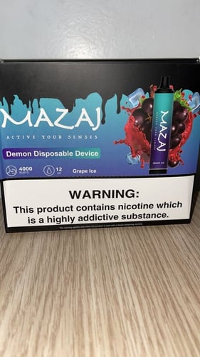 سحبة مزاج ديمون 4000 موشة عنب بارد Mazaj 4000 Puff...