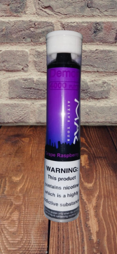 سحبة مزاج ديمون 4000 موشة عنب توت Mazaj 4000 Puff...