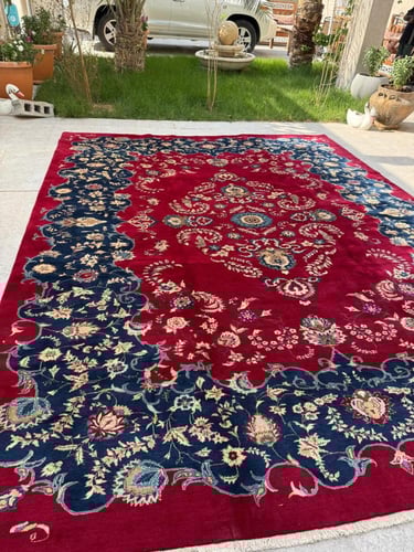 سجادة كرمان فارسية يدوية الصنع