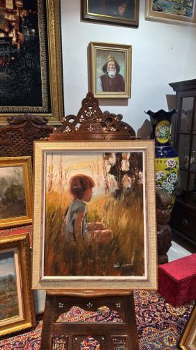 لوحة فنية مرسومة بالزيت على القماش – موقعة