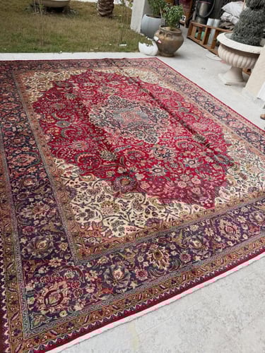 سجاد إيراني تبريزي — شغل يدوي صوف فاخر