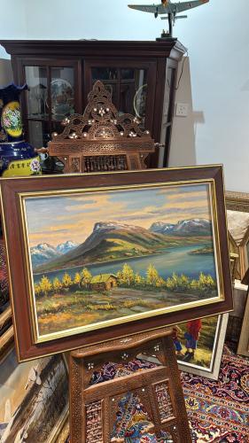 لوحة فنية أصلية – منظر طبيعي جبلي