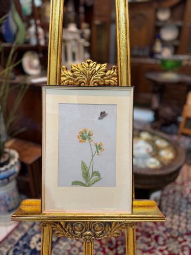 تطريز يدوي أوروبي – زهور مع فراشة – 60×30 سم