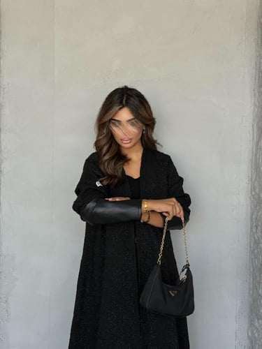 عباية شانيل بإضافة جلد97#