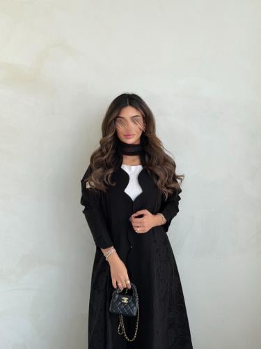 Black abaya lace #136