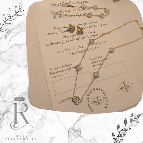 طقم فان كليف ٥ وردات صغيرة بيبي بلو