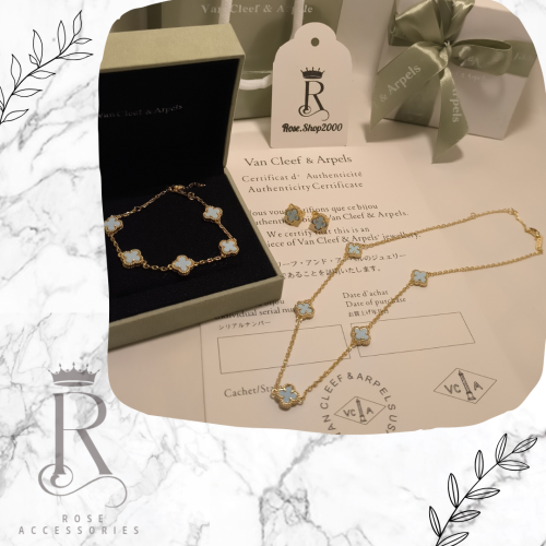 طقم فان كليف ٥ وردات صغيرة بيبي بلو