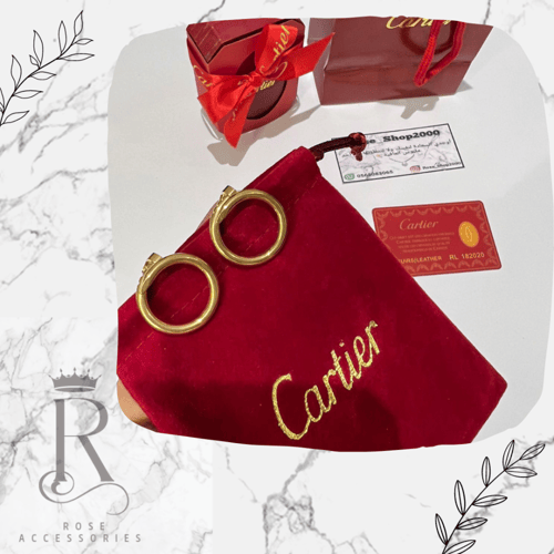 حلق كارتيه المسمار مطلي مايفسخ مقاوم للصدأ وعليه خ...