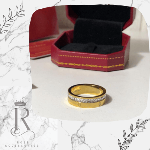 خاتم كارتير مطلي وعليه ختم البراند ضمان سنه عاللون