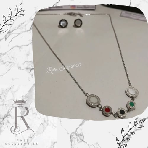 طقم بولقري فضي قطعتين مطلي ستان ستيل ضمان سنة عالل...