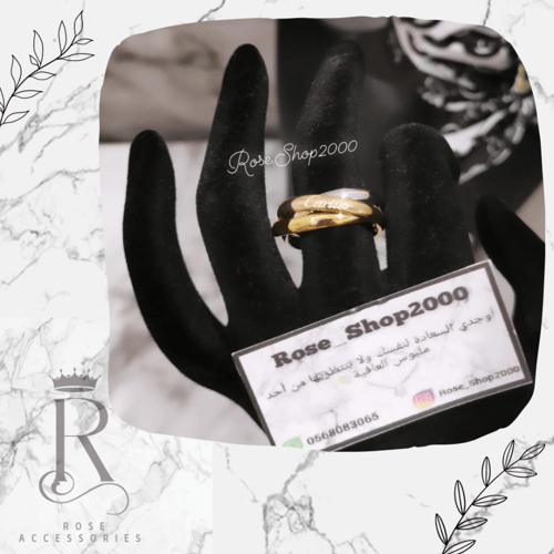 خاتم كارتير مطلي وعليه ختم البراند ضمان سنه عاللون...