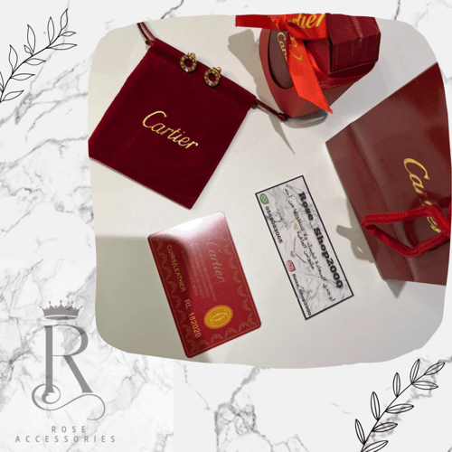 حلق كارتيه Love مطلي وعليه ختم البراند ضمان سنه عا...