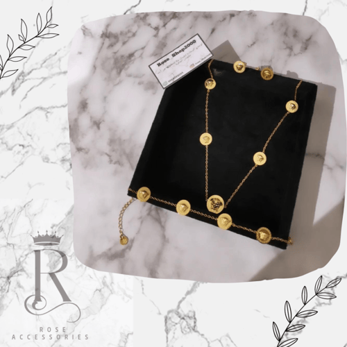 طقم فرزاتشي 3 قطع ذهبي مطلي وعليه ختم البراند ضمان...