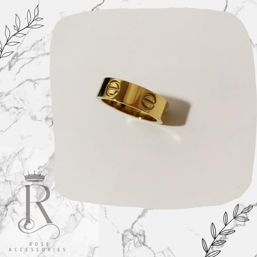 خاتم كارتير مطلي وعليه ختم البراند ضمان سنه عاللون...