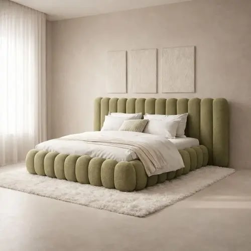 King bed Beverly 200*180 cm - green