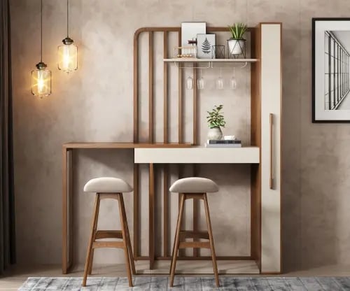 Coffee corner with bar chairs Matara - brown