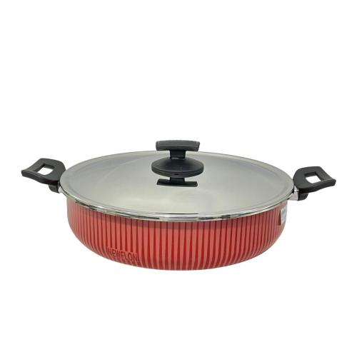 Frying pan from Newflon with stainless steel lid – 30 cm size for healthy cooking