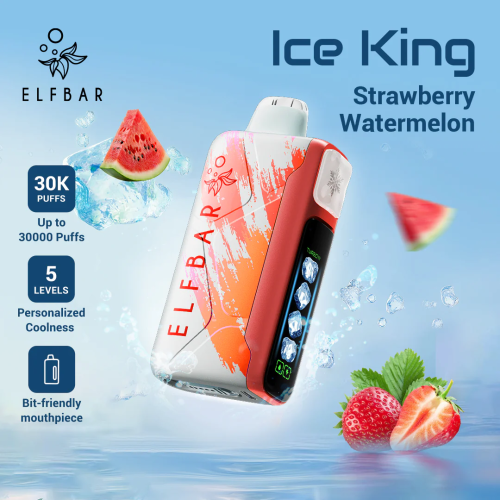 سحبة الف بار ايس كنج 30000 سحبة فراولة بطيخ ELFBAR...