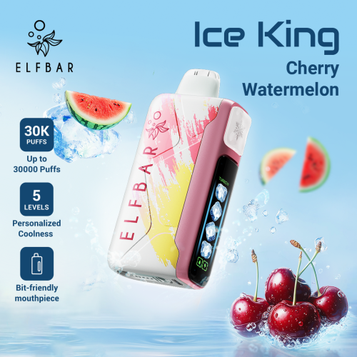 سحبة الف بار ايس كنج 30000 سحبة كرز بطيخ ELFBAR IC...