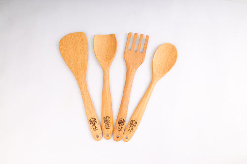 Multi-purpose wooden spoon set from beech