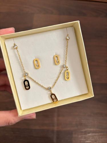 Miskha necklace with earrings (gold substitute) su...