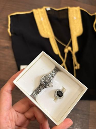 Watch, rosary, and ring