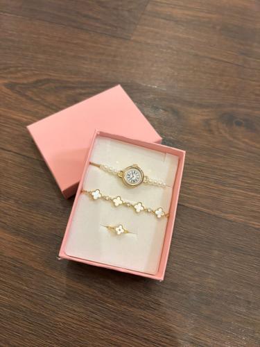 A beautiful watch with the bracelet and ring